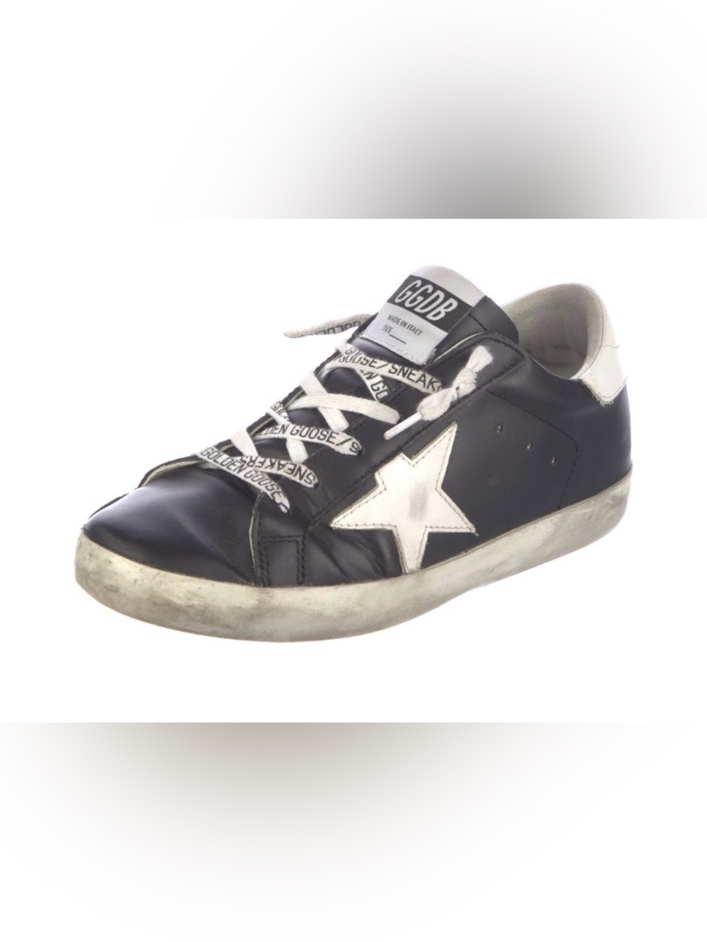 Golden Goose Black & White Star Lace-Up Sneakers